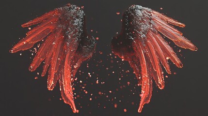 Poster - Wings of Fire and Elegance Shimmering in a Surreal Dance of Light and Color
