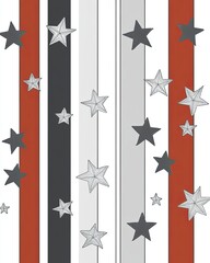 Poster - Unique Minimalist Design Featuring Rows of Black, Grey, and White Stars on a White Background