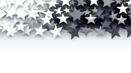 Poster - Exploring Minimalism With Rows of Monochromatic Stars on a Clean White Background
