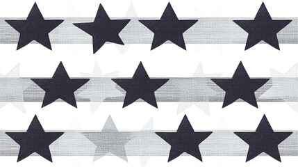 Poster - Minimalist Design Featuring Rows of Black, Grey, and White Stars on a Clean White Background