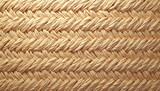 Close-up braided straw mat texture with intricate weaving patterns for design and background
