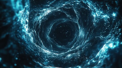 abstract swirling blue cosmic tunnel image
