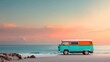 © Aniwat - Classic Vintage Camper Van by the Beach at Sunset