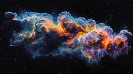 Wall Mural - Vibrant cosmic clouds in a stunning display of colors, showcasing the beauty of the universe and its stellar formations. Eon. Illustration