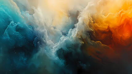 Wall Mural - Vibrant cosmic clouds in a stunning display of colors, showcasing the beauty of the universe and its stellar formations. Eon. Illustration