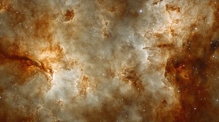 Wall Mural - Cosmic Nebula Brown and Gold Starfield