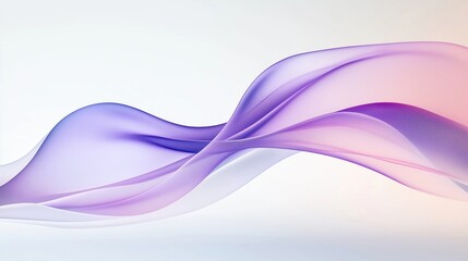Poster - Abstract illustration of flowing purple silk waves. Smooth curves, soft colors create dynamic design. Ideal for tech fashion backgrounds. Elegant shapes suggest movement, futuristic vibe.