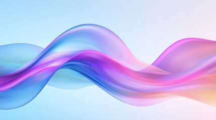 Poster - Abstract wavy shapes create dynamic motion. Colorful gradient lines flow smoothly in 3D render. Light colors blend seamlessly into pastel shades. Modern fluid design futuristic. Artistic design.