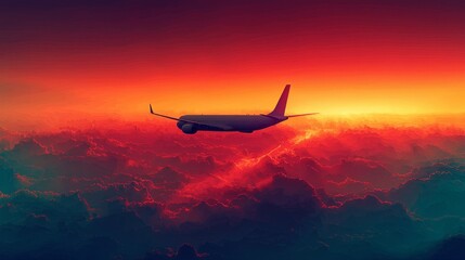 Poster - Curved lines and simple shapes represent airplane's flight path clean white background. subtle gradients emphasize fluid motion and minimalist aesthetic modern design.