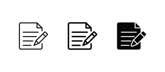 Wall Mural - document with pencil icon set. form vector icon