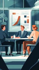 Poster - Businesspeople Review Data Graph During Meeting