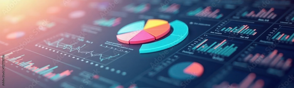 Modern tech dashboard displays customer data analysis with pie charts ...
