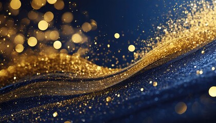 Poster - Stunning Abstract Background Featuring Dark Blue and Gold Particles, Perfect for Holiday Themes, Christmas Celebrations, and Festive Designs - Christmas Golden Light Shine Particles ().jpg