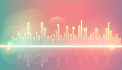 Poster - Abstract Background with Equalizer Effect: Neon Lights and Sound Wave Design for Modern Digital Art and Music Visualizations in .jpg