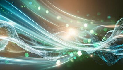 Poster - Abstract Futuristic Background Featuring Green and Blue Glowing Neon Wave Lines in High-Speed Motion, Perfect for Technology, Sci-Fi, and Digital Art Projects ().jpg