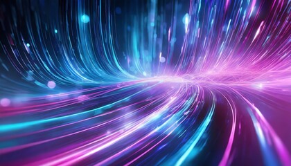 Poster - Abstract Futuristic Background Featuring Pink and Blue Glowing Neon Wave Lines in High Speed Motion, Perfect for Digital Art, Technology Themes, and Creative Projects ().jpg