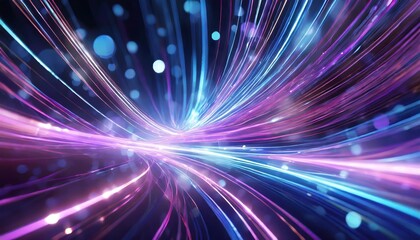 Poster - Abstract Futuristic Background Featuring Pink and Blue Glowing Neon Wave Lines in High-Speed Motion, Perfect for Tech-Inspired Designs, Digital Art, and Modern Aesthetic Projects ().jpg