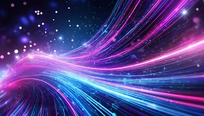 Poster - Abstract Futuristic Background Featuring Pink and Blue Glowing Neon Wave Lines in Motion - High-Speed Visuals for Digital Art, Technology, and Creative Projects ().jpg