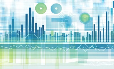 Poster - Abstract data visualization with charts and graphs.