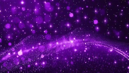 Poster - Stunning Abstract Purple Sparkle Particles Background - A Vibrant and Enchanting Visual Experience with Luminous Glittering Effects for Creative Projects and Digital Designs