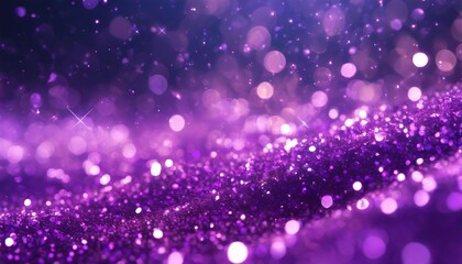 Poster - Stunning Abstract Purple Sparkle Particles Background - A Captivating Visual Experience of Shimmering Lights and Ethereal Vibes for Creative Projects and Digital Designs