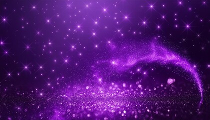 Poster - Abstract Purple Sparkle Particles Background - A mesmerizing design featuring shimmering purple particles that create a dreamy and enchanting atmosphere, perfect for various creative