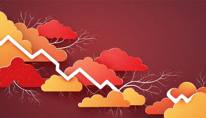 Poster - stunning abstract red lightning cloud background banner - a captivating visual experience for your c