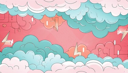Poster - stunning abstract red lightning cloud background banner - a dynamic visual experience for creative p