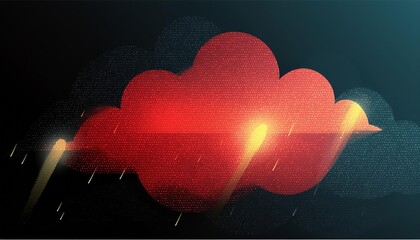 Poster - stunning abstract red lightning cloud background banner - a vibrant and dynamic visual experience pe