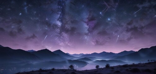 Wall Mural - a stunning view of the star-filled night sky with countless twinkling lights, set against a backdrop