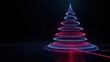 © kept - A vibrant neon Christmas tree glowing with colorful lights against a dark background.