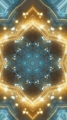 Wall Mural - Animated VJ background footage of a circular kaleidoscope. Kaleidoscope of flowers in New Year's style. Music screensaver. Background for advertising, congratulations. DJ