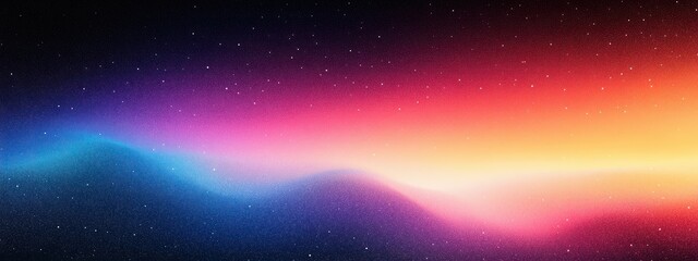 Poster - Vibrant Gradient Background Deep Blue Fiery Orange Abstract Expressionism Soft Lighting Glow Minimalistic Design