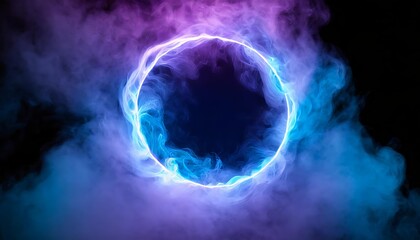 Poster - this captivating illustration features neon smoke dramatically exploding outwards, creating a mesmer