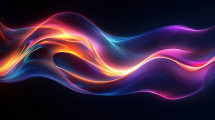 Wall Mural - Abstract Neon Fluid Waves Dynamic Gradient Colorful Background Art