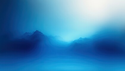 Poster - Serene Abstract Landscape Vivid Blue Soft Gradient Smooth Light