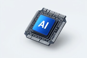 Poster - 3D Vector CPU AI Chip Illustration Technology Engineering Future Innovation