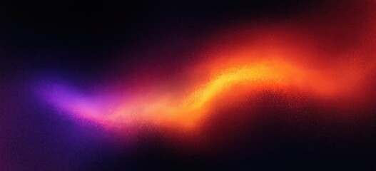 Poster - Abstract Fluid Art Background in Orange Purple Gradient Glowing Colors Against Dark Backdrop