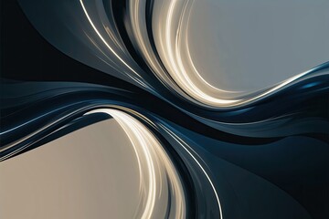 Poster - Dynamic Fluid Light Design: A Modern Graphic Concept in Bright and Dark Tones