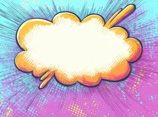 Poster - Pastel Colorful Pop Speech Bubble Frame Background Comic Style Illustration