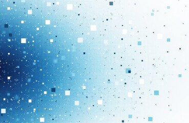 Poster - Abstract blue pixel grid background. Modern tech design. Digital pattern. Geometric shapes. Cool color palette. Abstract background. Blue, white colors. Pixelated graphic. Modern graphic design.
