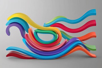 Poster - Colorful 3D Wave Design Elements