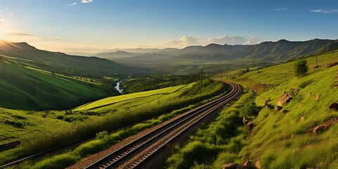 Wall Mural - railway in the mountains