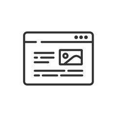 ホームページのベクターアイコン(線画・白黒)