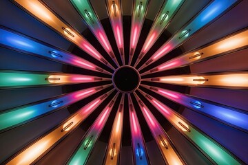Poster - Vibrant Spectrum Futuristic Radial Light Array Design