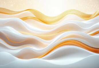 Poster - Elegant Gold and White Wave Pattern Background