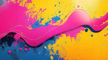Poster - Dynamic Colorful Pop Art Background with Bold Shapes and Splashes