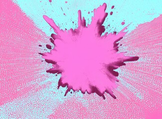 Poster - Dynamic Pop Art Explosion Background with Halftone Pattern and Bright Colors