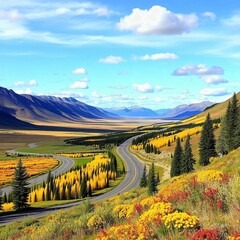  landscape with mountains and river