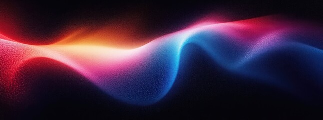 Poster - Vibrant Abstract Color Wave Gradient Background with Glowing Texture and Ethereal Light Effects